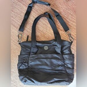 lululemon athletica Black Quilted Tote Bag